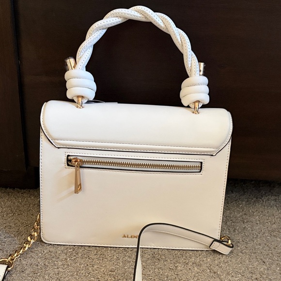 Aldo Cream Satchel/ Crossbody with Gold Details - Picture 6 of 9